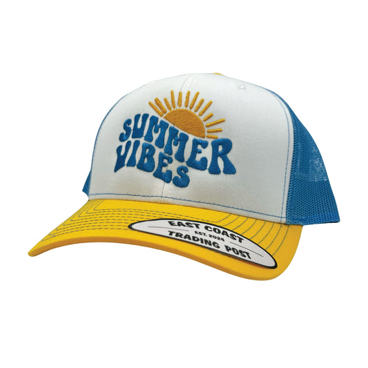 Summer Vibes White/Blue/Yellow Trucker Hat