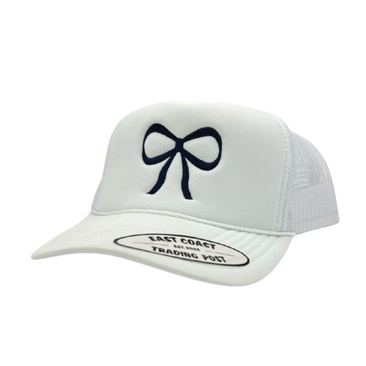 Bow Navy on White Foam Trucker Hat