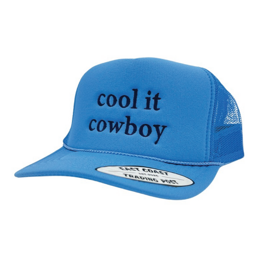 Cool It Cowboy Navy on Blue Foam Trucker Hat