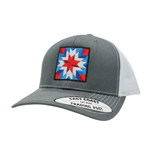 Barn Quilt Charcoal/White Trucker Hat