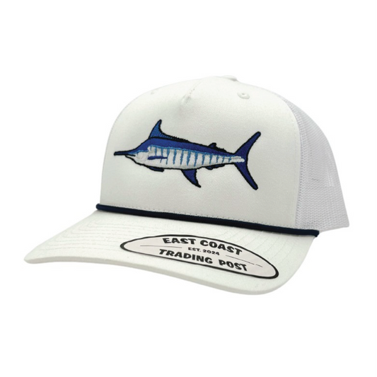 Blue Marlin White Rope Trucker Hat