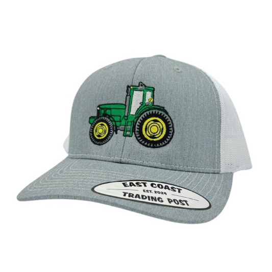 Green Tractor Heather Grey/White Trucker Hat