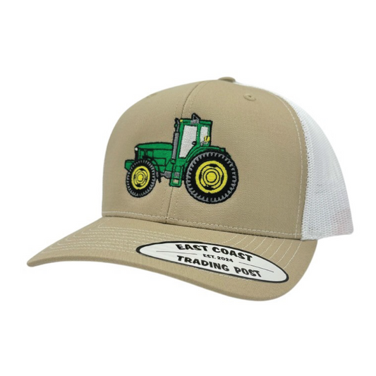 Green Tractor Khaki/White Trucker Hat