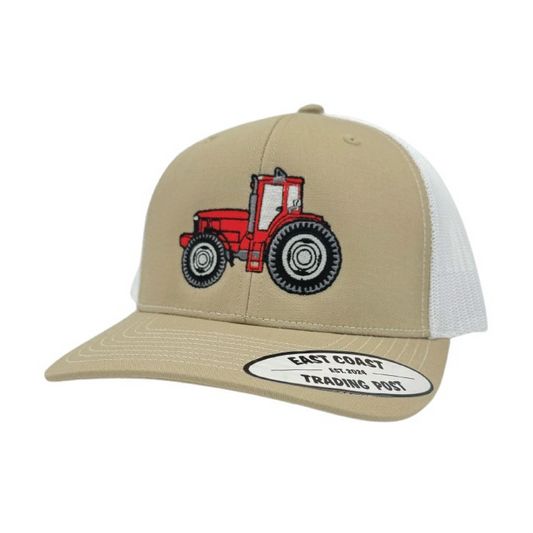 Red Tractor Khaki/White Trucker Hat