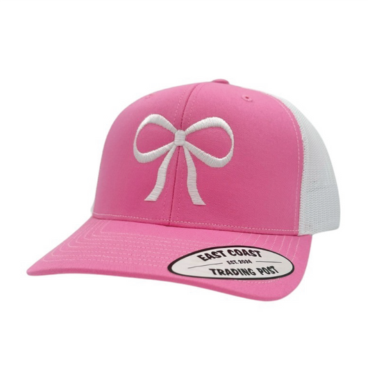 White Bow Pink/White Trucker Hat