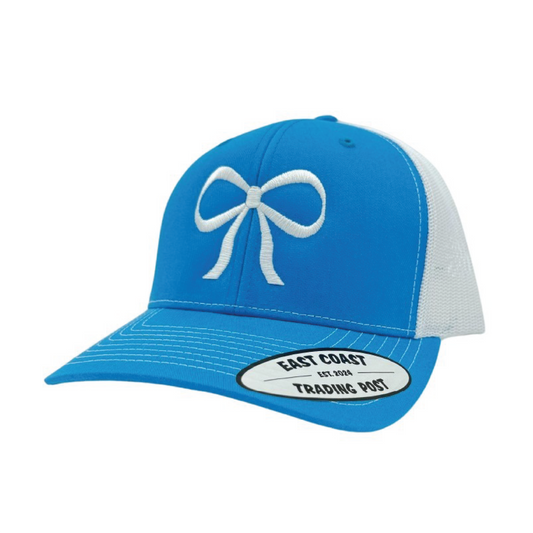 White Bow Blue/White Trucker Hat