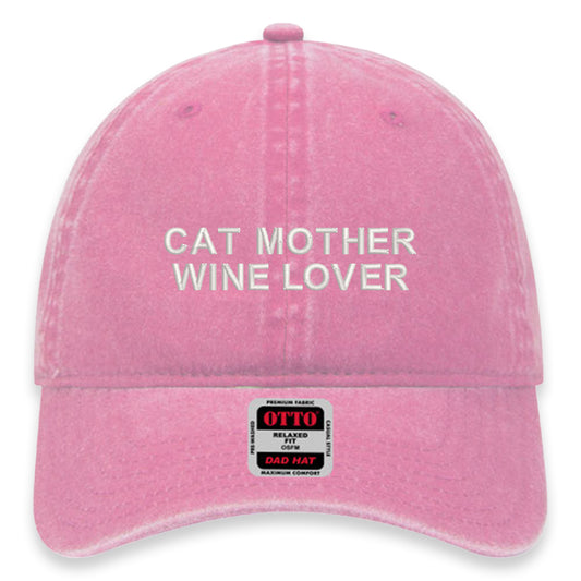 Cat Mother Wine Lover Dad Hat